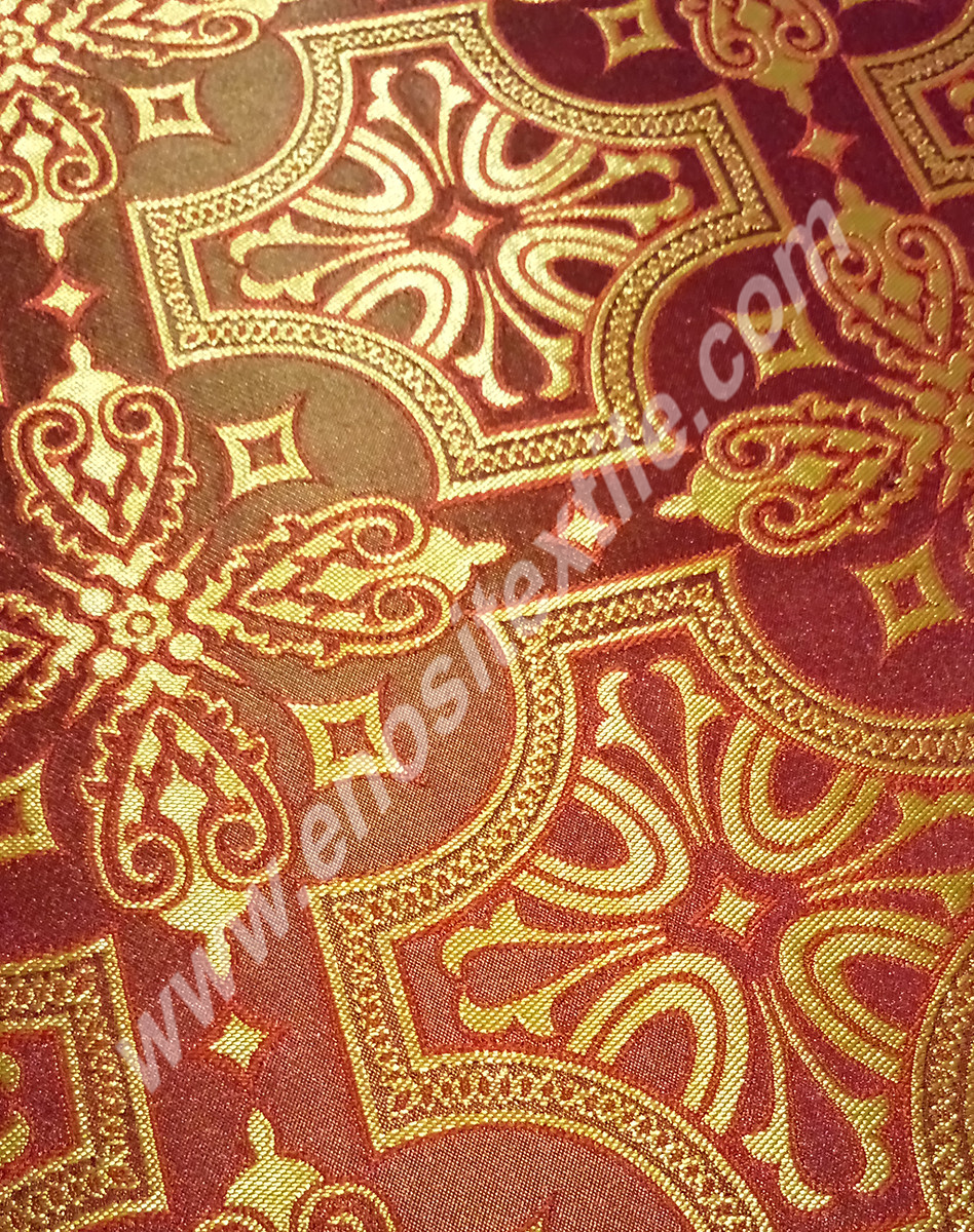 KL-033 Claret Red-Gold Brocade Fabrics